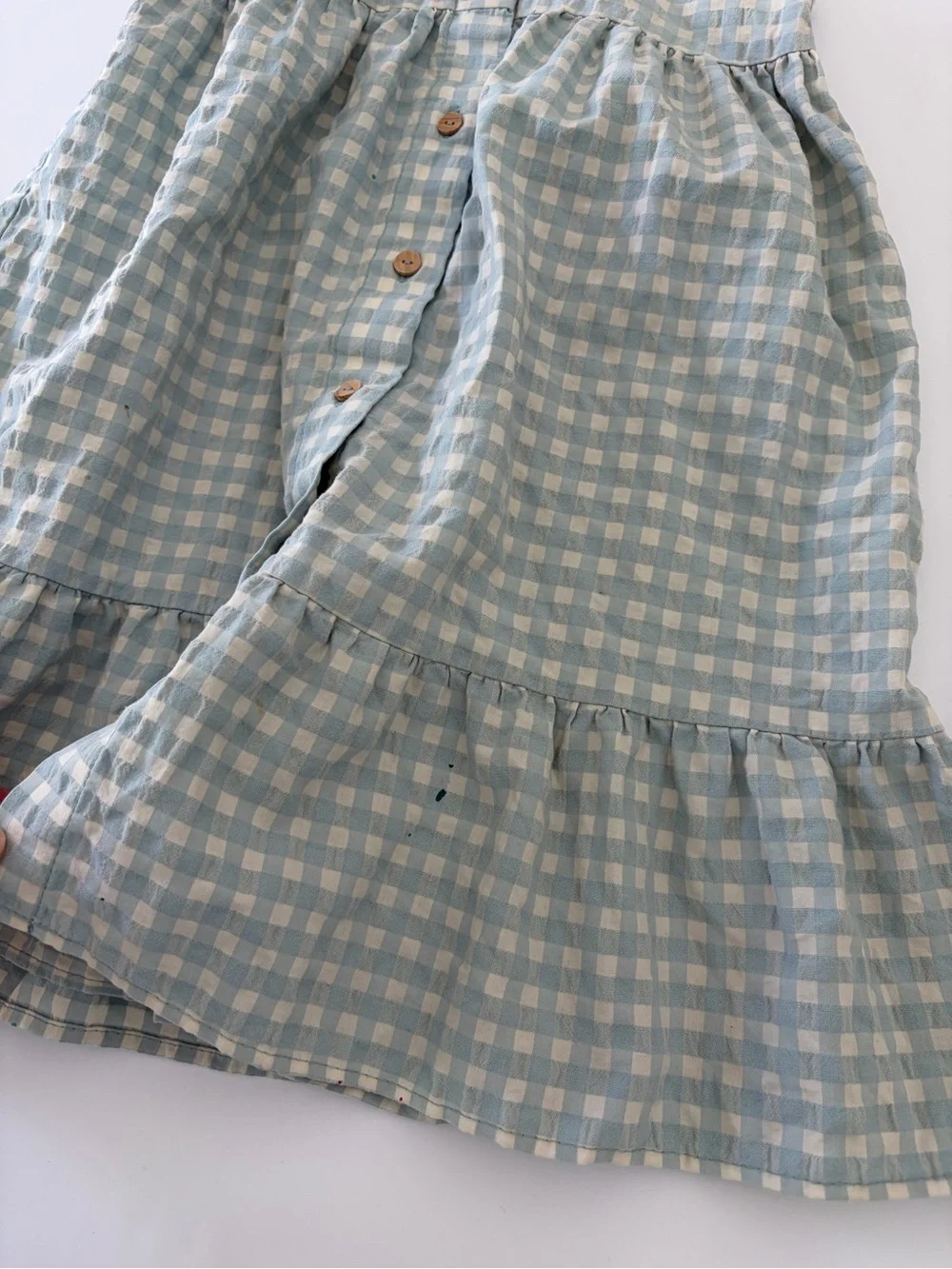 Zara Girls Blue And White Gingham Cotton Dress Size 3-4T PLAY Condition